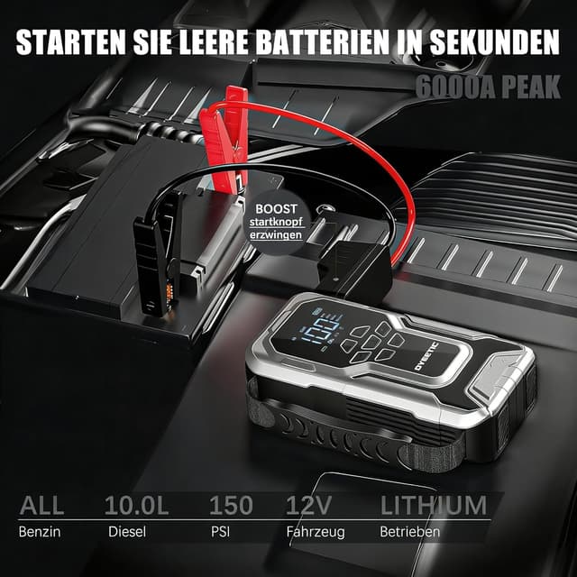 Detalle 2 de Dyeetic 6000A Starthilfe Powerbank 21800mAh