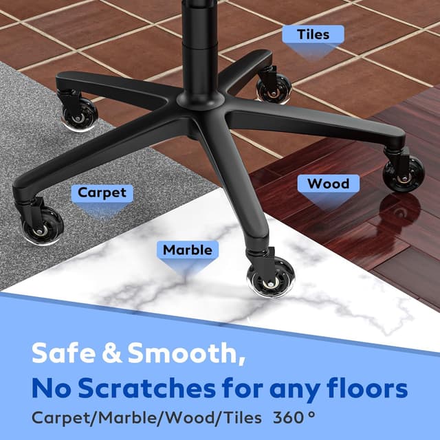 Detalle 2 de WEWILL Bürostuhl Rollen für Hartboden (Gummi-/Polyurethan-Rollen) – 10 x 22 mm, nur kompatibel mit 1KEA