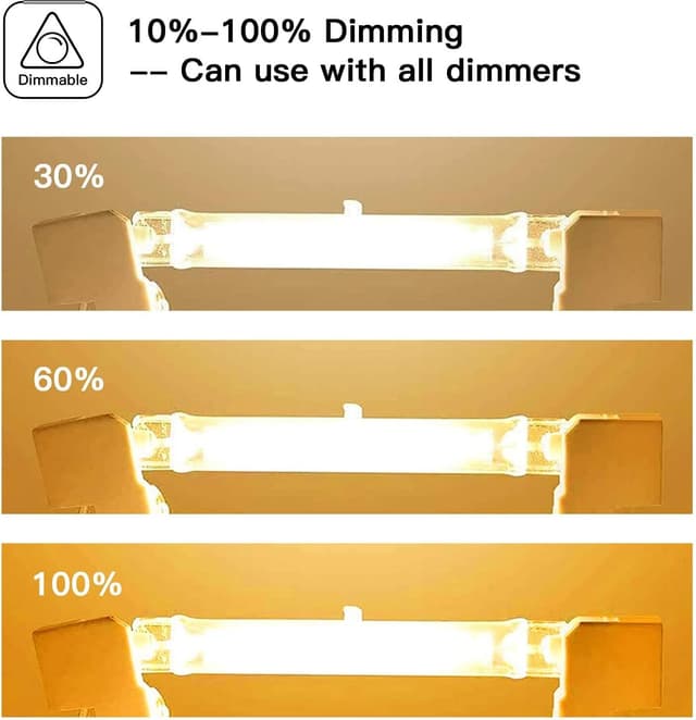 Detalle 2 de Jaenmsa R7S Halogenstab J118 (118 mm) dimmbar, 300 W, 230 V – 5er-Set