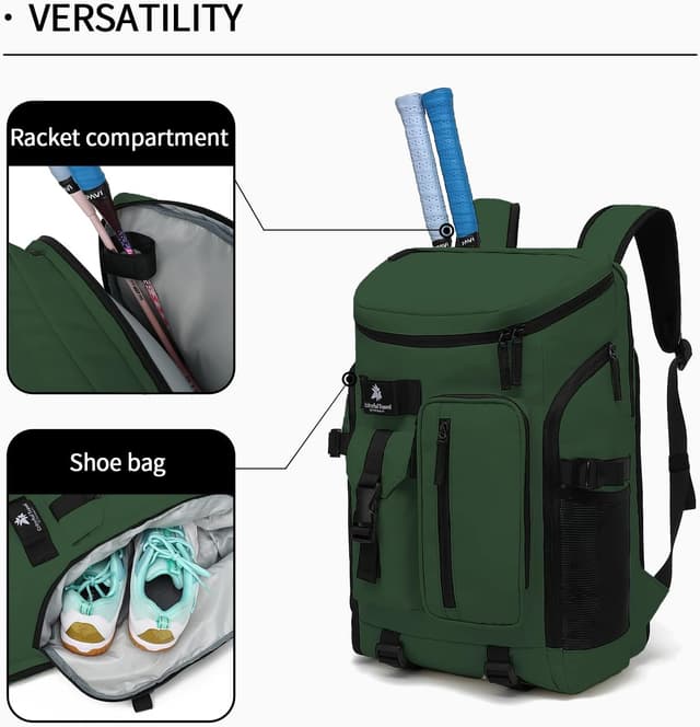 Detalle de Kalesi Gym Duffle Bag Backpack 4-Way wasserdicht mit Schuhfach – Reise-, Sport- & Laptop-Tasche