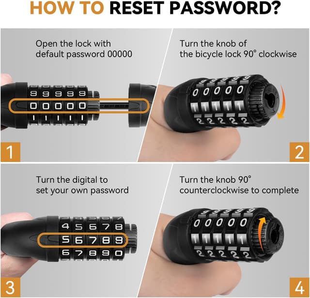 Thumbnail 6 de Looxmeer Bike Lock Heavy Duty 90cm