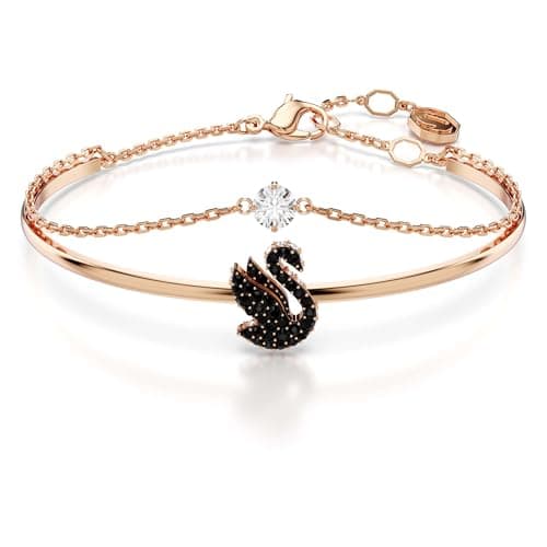 Imagen de Swarovski Brazalete Swan cisne negro, baño oro rosa 💍 en OfertitasTOP