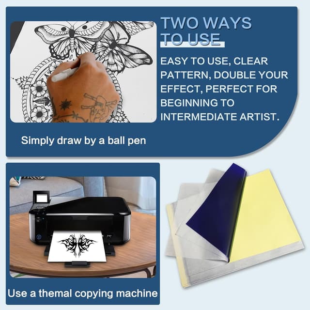 Thumbnail 4 de PIXESTT 50 Blätter Tattoo Papier 🖨