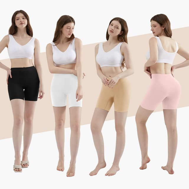 Detalle de YADIFEN Anti-Chafing Seamless Shorts for Women – 4-way stretch slip shorts for under dresses