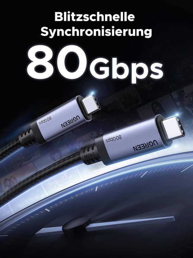 Detalle 2 de UGREEN USB4 Kabel 80 Gbps 🔌