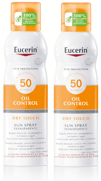 Imagen de Eucerin Sun Spray Transparente Dry Touch SPF50+ - 2x200ml ☀ en OfertitasTOP