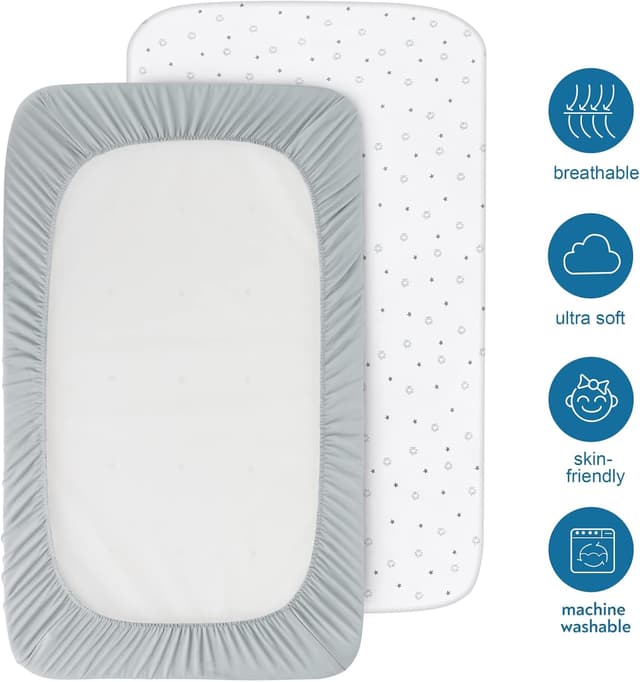 Detalle 2 de Next to Me Crib Sheets Fitted 83x50cm, 2-pack baby sheets