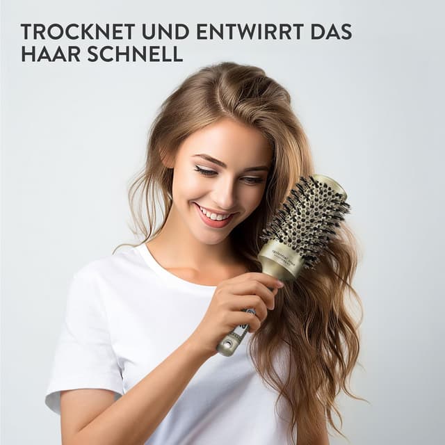 Detalle 2 de H&S Runde Haarbürste Wildscheinborsten 53 mm