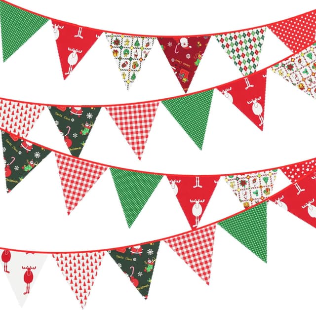 Imagen de jijAcraft 12M Fabric Christmas Bunting 42pcs garland 🎄 en OfertitasTOP