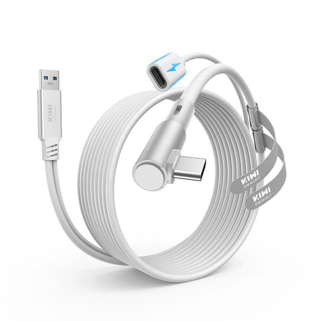 Detalle de KIWI design Link Cable with Charging (5m) for Meta Quest 3S/3/2/1 & Pico 4 – USB 3.0 to USB-C