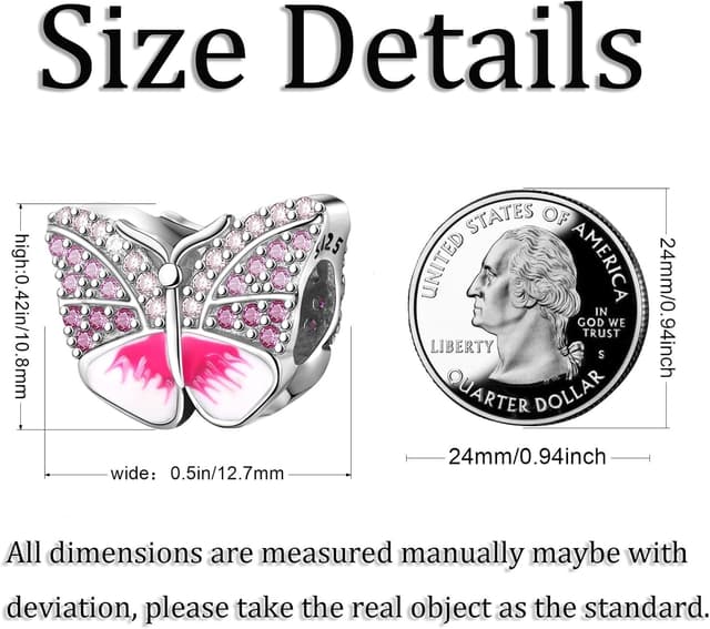 Detalle de FLUFLO Charm Anhänger Damen aus 925 Sterling Silber mit Zirkonia – kompatibel mit europäischen Armbändern (C03)