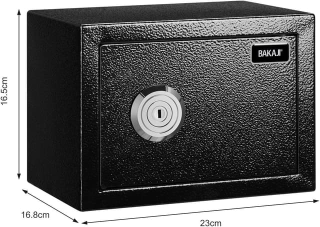 Thumbnail 3 de BAKAJI Caja fuerte de acero 23 x 17 x 17,3 cm