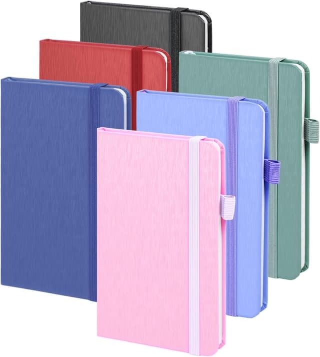 Detalle de ONAVIA A6 Notizbuch liniert Bulk (Hardcover) – 6er Set, 160 Seiten, 6,5 mm