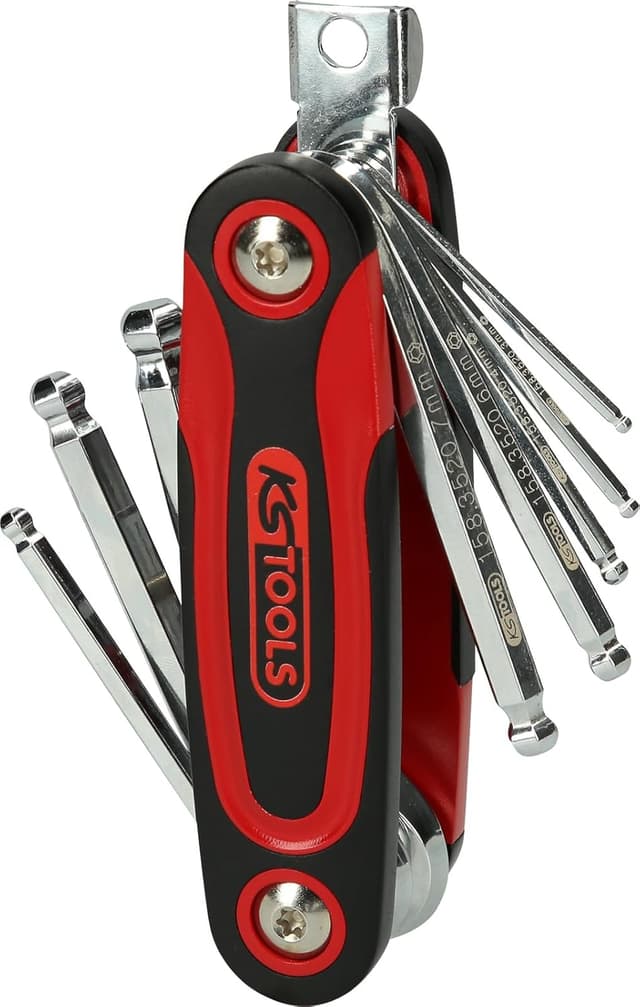 Detalle de KS Tools 158.3520 : jeu de clés mâles 6 pans à tête sphérique rabattable (8 pièces)