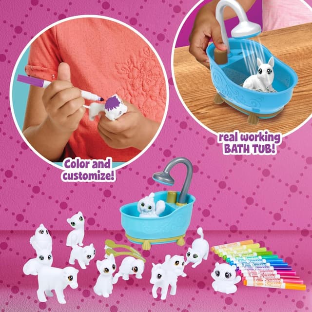 Thumbnail 6 de Crayola Scribble Scrubbie Pets Mega Set (25+ pcs) — reusable pet care playset with washable markers and scrub tub