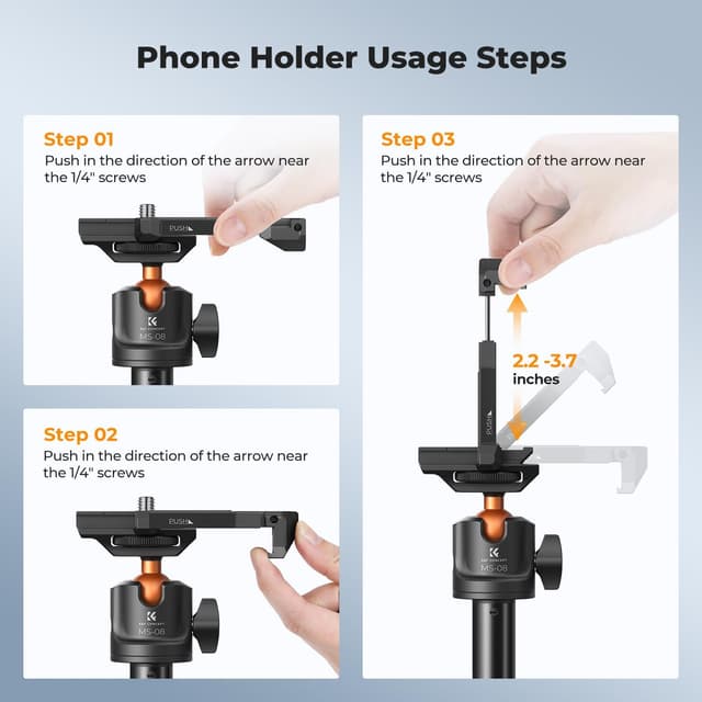 Detalle de K&F CONCEPT 158cm Selfie Stick Tripod