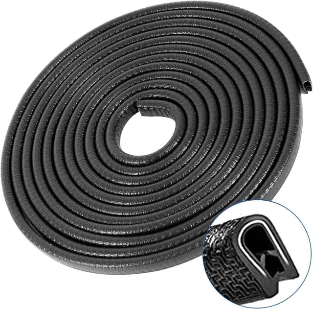 Detalle de 10 m U-Shaped Car Door Edge Protectors Rubber Anti-Collision Trim (Black)