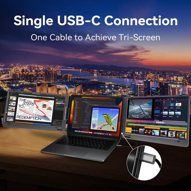 Detalle 2 de KPKUE 14 inch 1080p Dual portable monitor