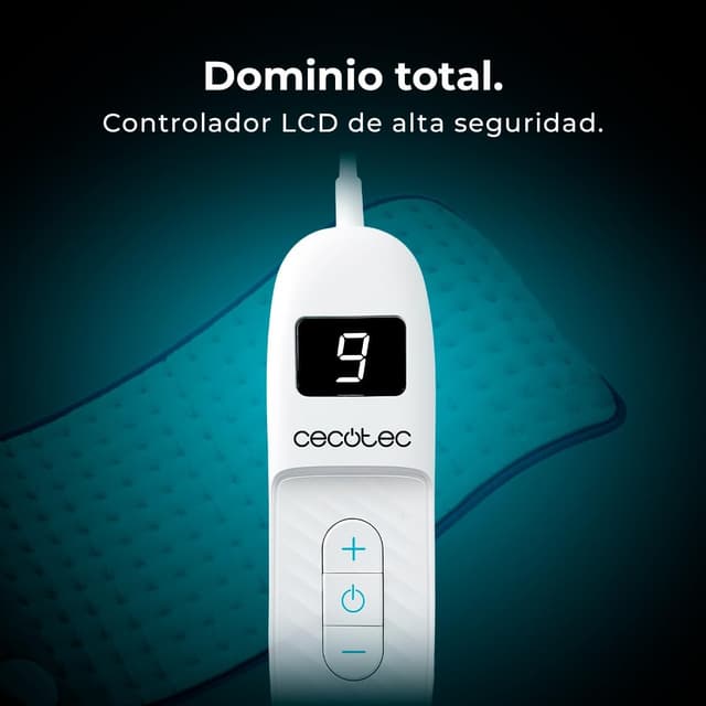 Detalle de Cecotec HeatConfort 6000 ThermalPad : coussin chauffant 30 x 60 cm avec 9 niveaux et minuterie 2 h