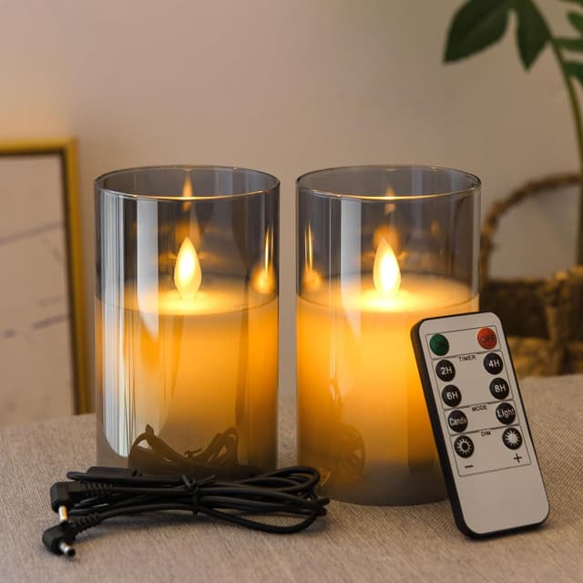 Detalle de FiiMoo Velas LED recargables 2 unid mando