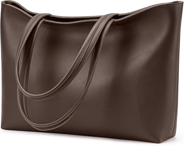 Detalle de KALIDI Large Tote Bag for Women with Zipper – Waterproof PU shoulder work bag