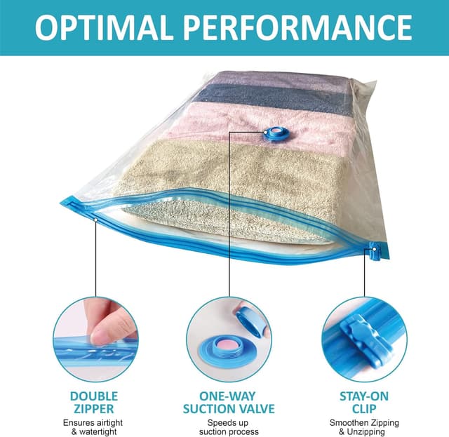 Detalle de Roomimaster Vacuum Storage Bags (10 Jumbo) for Clothing, Bedding, Travel & Carry-On