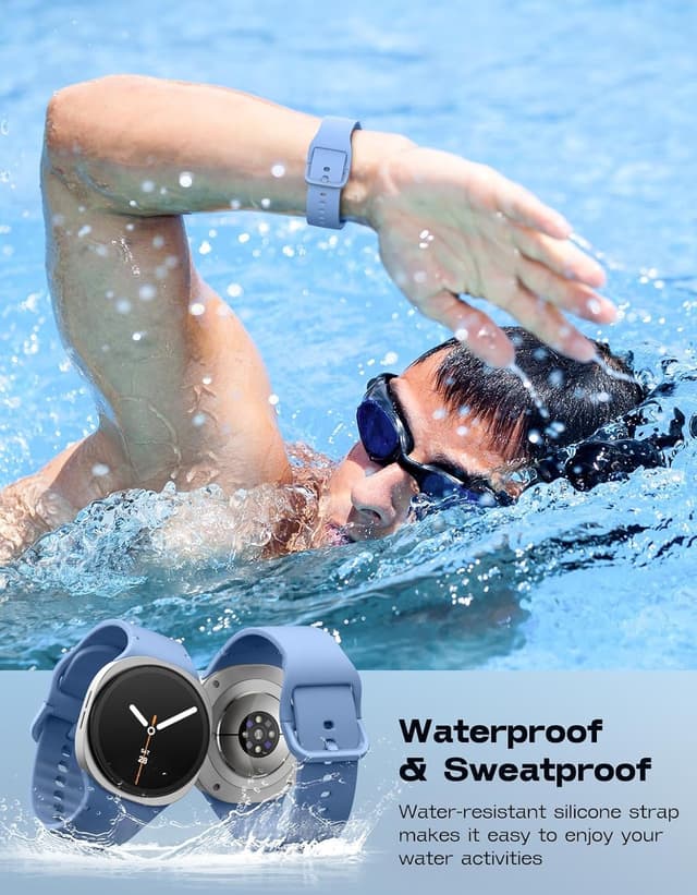 Detalle 2 de Astorgos 6-pack Sport Straps for Samsung Galaxy Watch 8 & Watch 8 Classic (no-gap silicone, 40mm/44mm/46mm compatible)