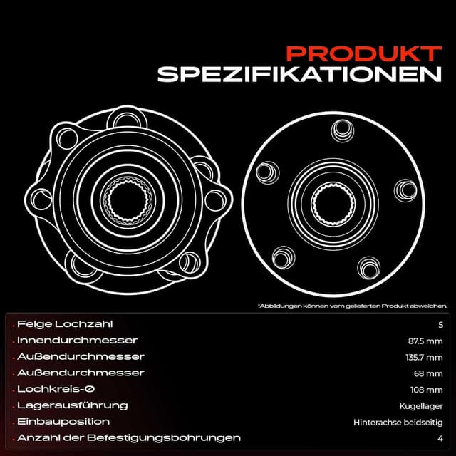 Detalle de Frankberg Radlagersatz Hinterachse Flansch-Rad 135,7 mm mit ABS Magnetring (u. a. V70 II, XC70, S60 I, S80 I) – 30639877 / 512253