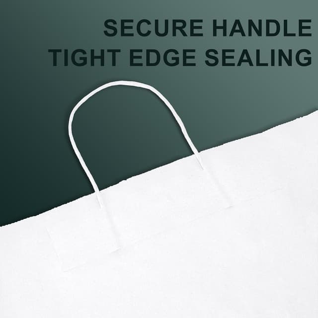 Detalle de Switory White Party Bags with Handles (20-pack) Kraft Paper Gift & Shopping Bags