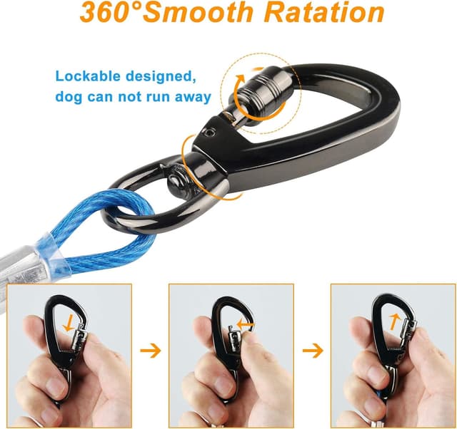 Thumbnail 2 de Dog Tie Out Cable 20ft, reflective leash for dogs 🐕