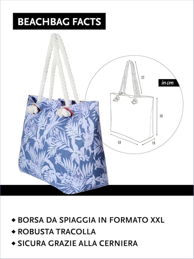 Detalle 2 de Borsa da spiaggia DonDon 58x38x18