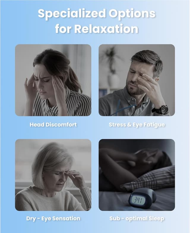 Detalle de Bob and Brad EyeOasis 3 Heated Massage Eye Mask with Heat & Cooling Gel Mask and Music