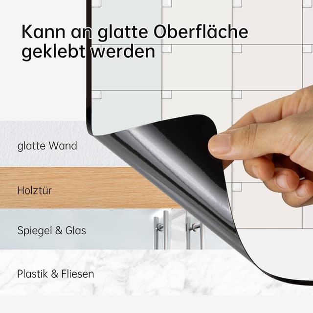 Detalle de MCCORL Whiteboard Monatsplaner/Wochenplaner (selbstklebend) 42×28 cm – abwischbar für Wand, Glas & Holz