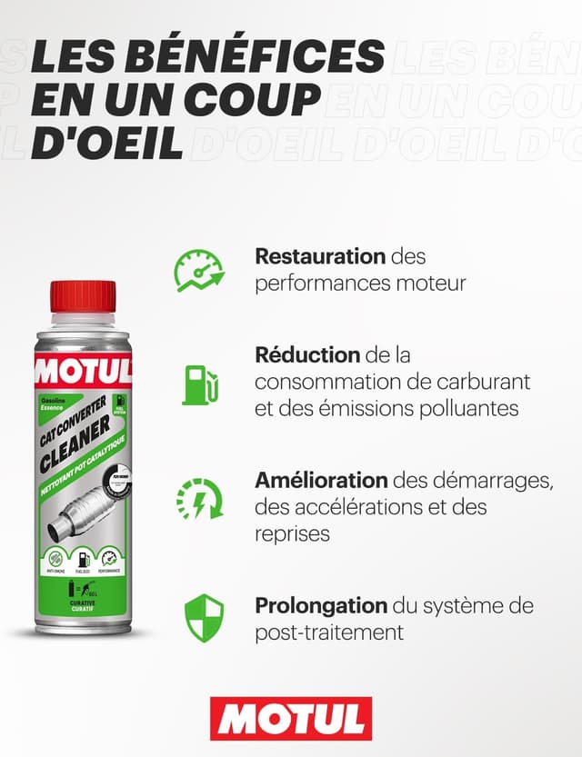Detalle de MOTUL Nettoyant pot catalytique Essence – Additif carburant 300 ml