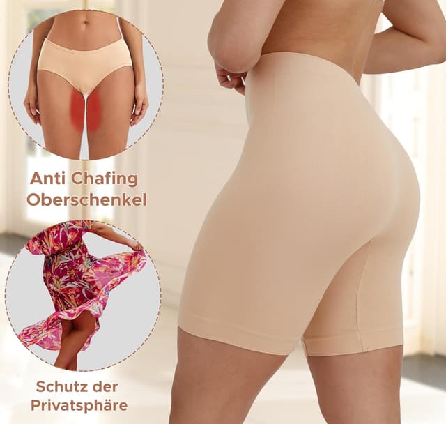 Detalle de INNERSY Radlerhose Damen Kurzleggings Anti-Scheuern für Rock & Kleid (3er Pack)