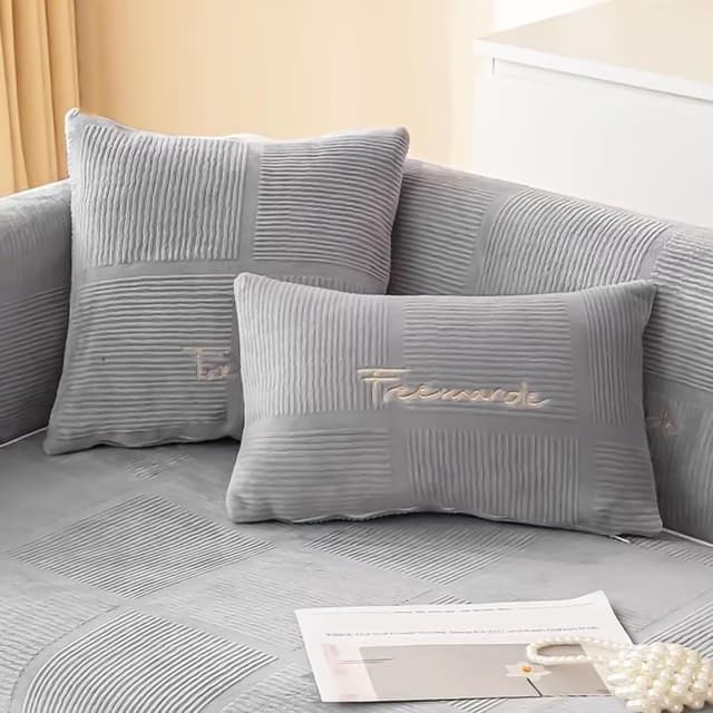 Detalle de Couch Überzug Sofa-Schutzhülle für Ecksofa (L) – 1/2/3/4-Sitzer, rutschfest, ultra stretch, grau