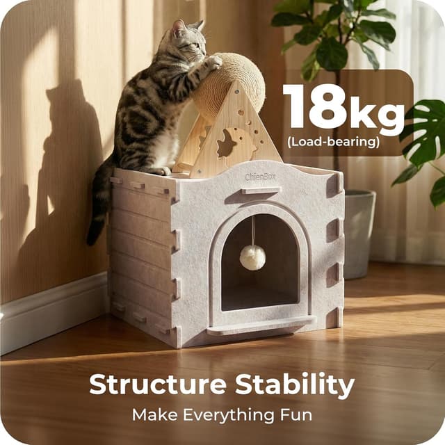 Detalle de ChienBox Katzenhaus Indoor Filz 38×38×33 cm