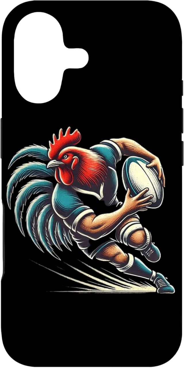 Detalle de Coque iPhone 17 rugby coq en polycarbonate