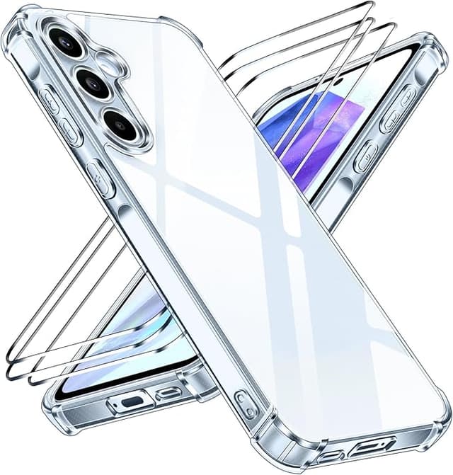 Detalle de ivoler Funda Transparente + Cristal para Galaxy A55
