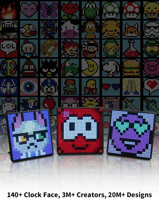 Thumbnail 6 de Divoom Pixoo-Max digitaler Bilderrahmen 32 x 32 (Pixel Art LED Display) mit Bluetooth – Schwarz