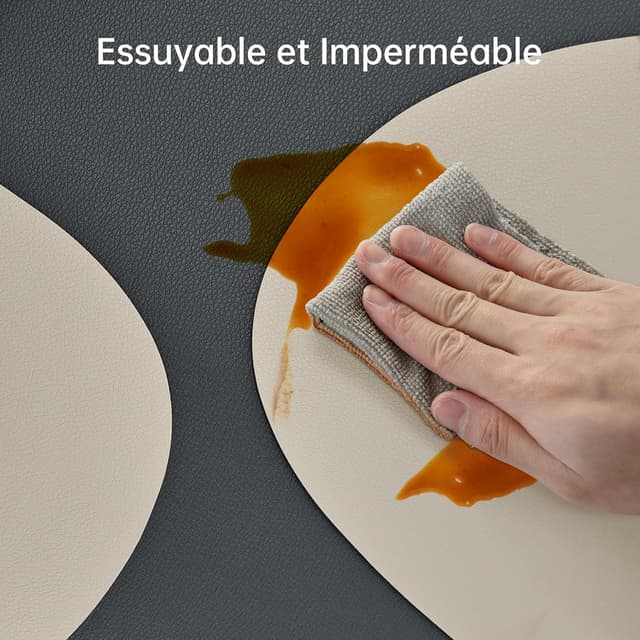 Thumbnail 3 de KitchenBoss Set de Table Lavable Gris Beige 40x30 cm