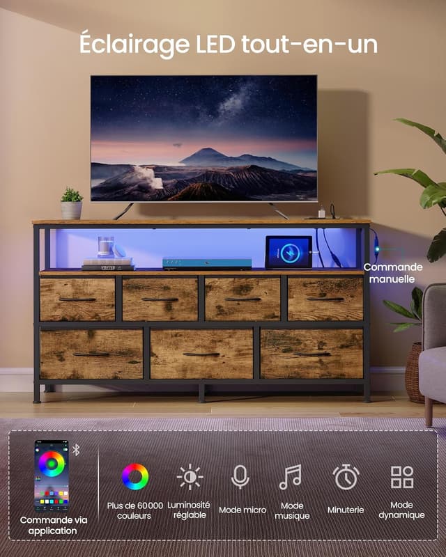 Thumbnail 4 de SONGMICS BELLAH Commode Chambre 7 tiroirs