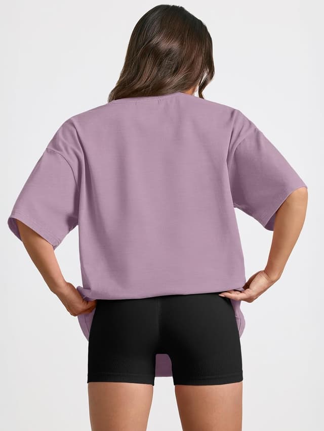 Detalle de LILLUSORY Oversized T-Shirts for Women (UK) – short sleeve tunic style casual tops