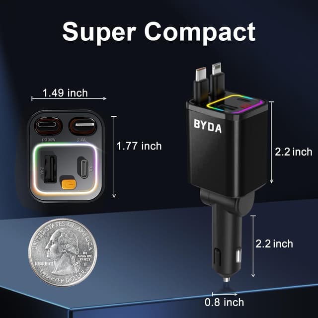 Thumbnail 6 de Caricabatteria auto retrattile 4 in 1 69 W