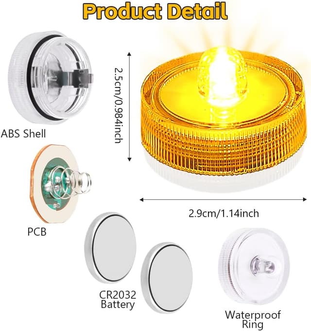 Thumbnail 1 de AMFUN Luce LED sommergibile 12 pezzi bianco caldo