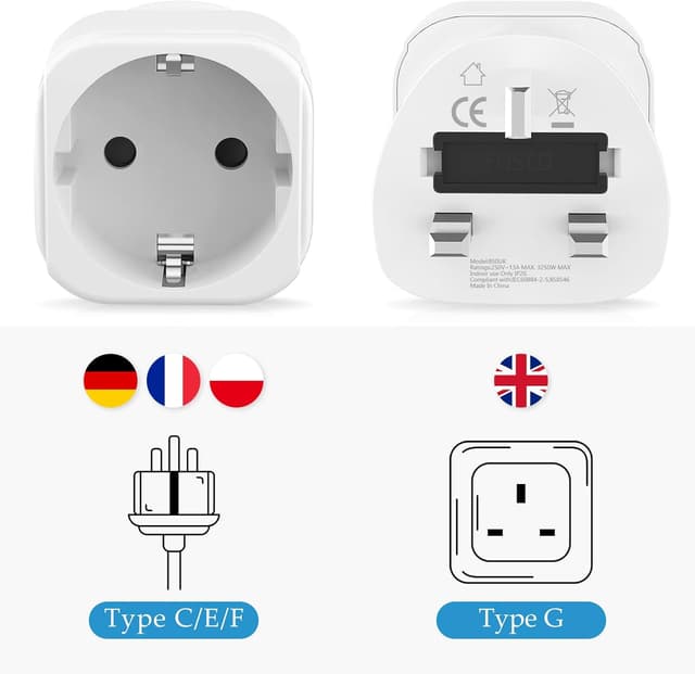 Detalle 2 de Reiseadapter Typ G UK für 2 Stück