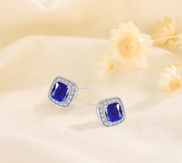 Thumbnail 4 de VONSSY Gemstone Stud Earrings 5A cubic zirconia