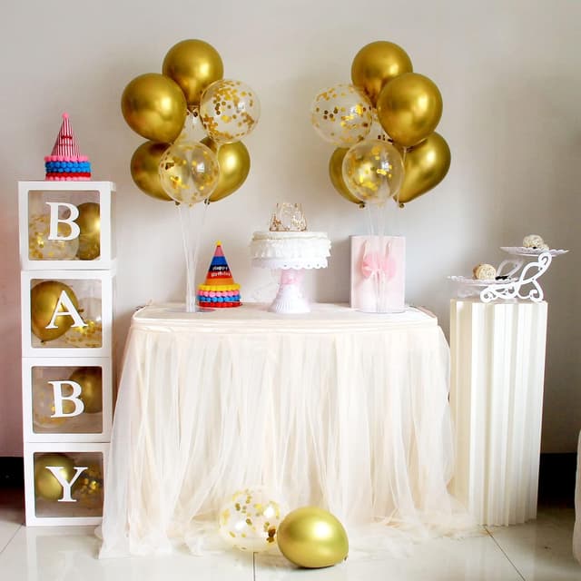 Detalle 2 de ZJDHPTY Gold Party Decorations 4-Set balloon stand ๐