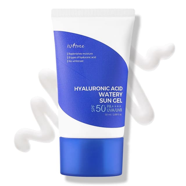 Detalle de ISNTREE Hyaluronic Acid Watery Sun Gel (50 ml) SPF 50+ PA++++ – leichtes Sonnengel für tägliche UV-Pflege