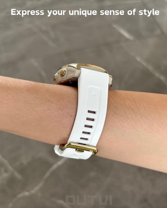 Detalle de OUTVI 20mm Soft Silicone Watch Band with Soft Gold Buckle for Garmin fenix 5s/6s/7s, epix Pro Gen 2 42mm & Descent Mk2/3 Series